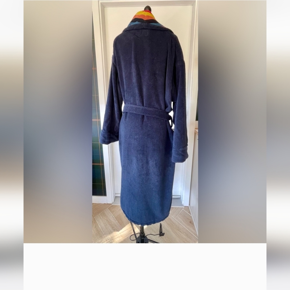 Paul Smith Navy Robe with Multicolor Collar - Picture 7 of 8